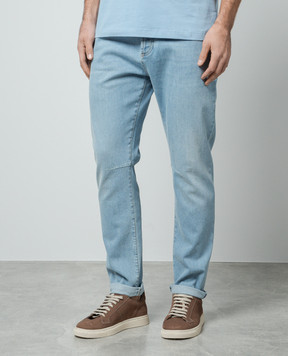 Brunello Cucinelli Блакитні джинси з ефектом потертості M283PX1290