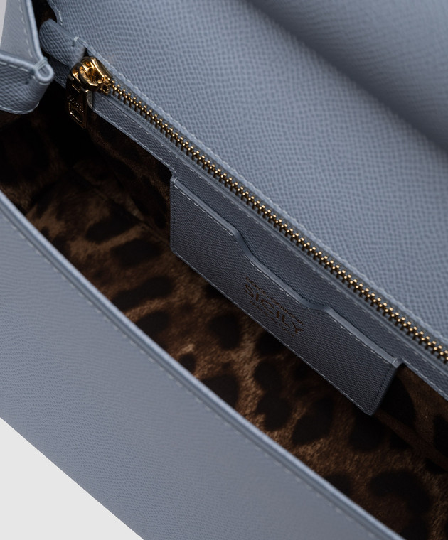 Dolce&Gabbana Голубая кожаная сумка-сетчел Sicily BB6002A1001 изображение 4