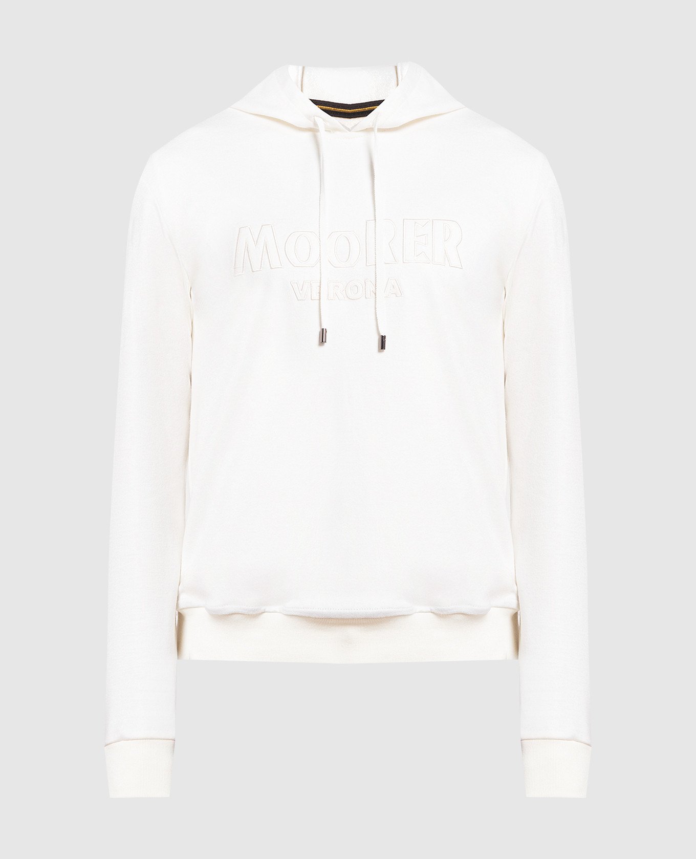 White wool jumper with logo embroidery