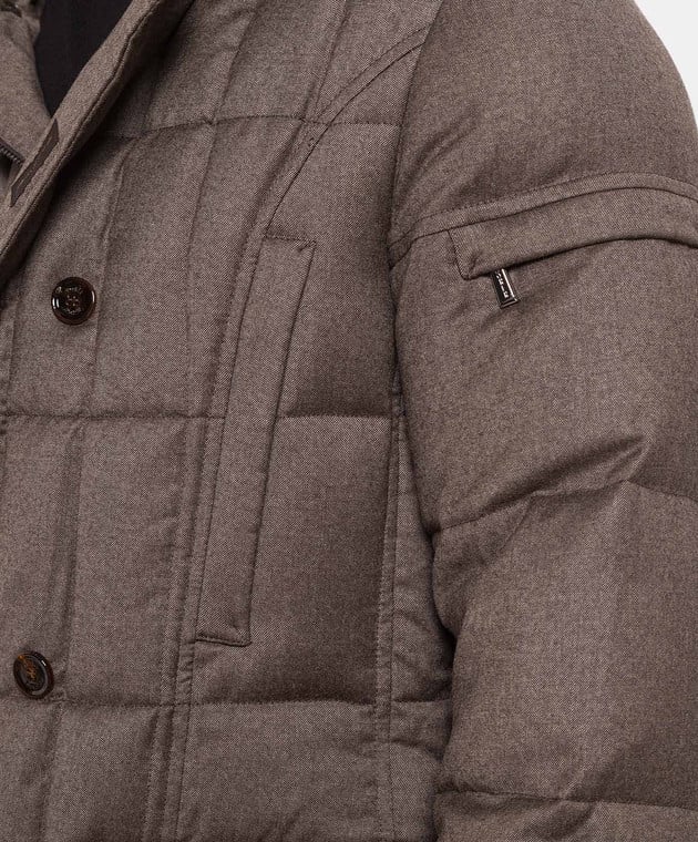 MooRER Brown wool and cashmere down jacket MORRISL image 5