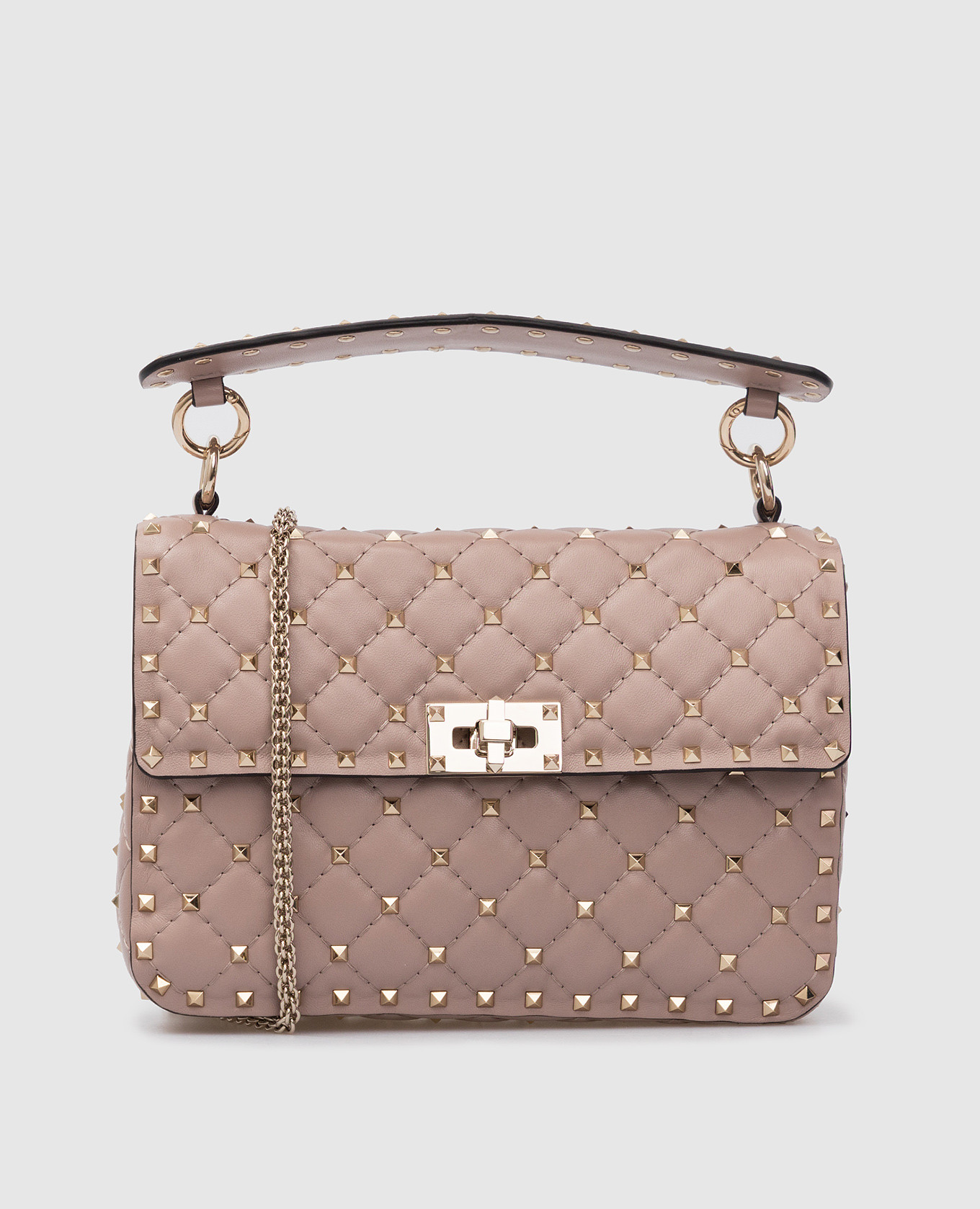 

Пудровая кожаная сумка Rockstud Spike, Пудровый, Сумки через плечо