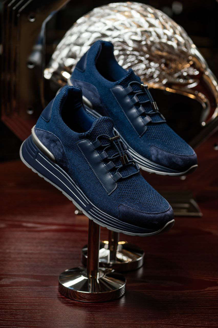 Stefano Ricci Синие комбинированные кроссовки с логотипом UV26EG6447TSSDWY изображение 6