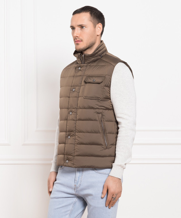 MooRER Morfeo brown down vest MORFEOS3C buy with European delivery at Symbol
