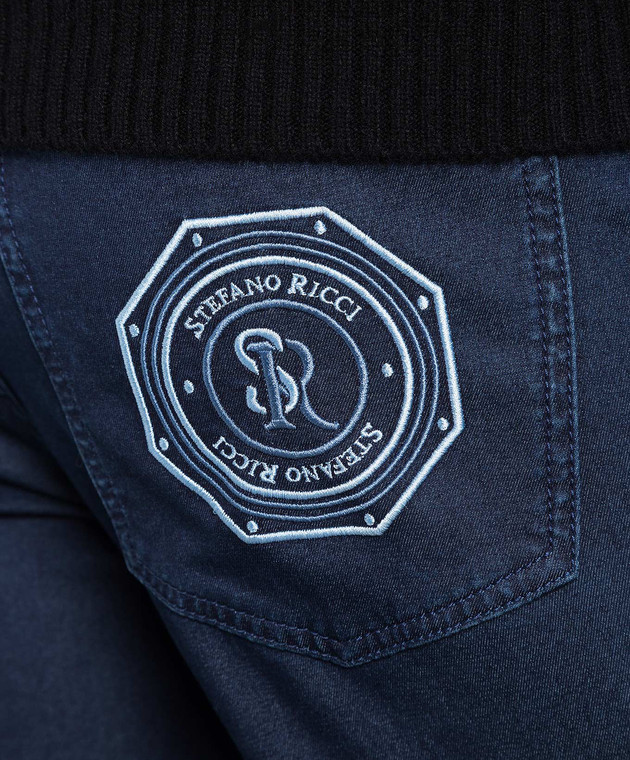 Stefano Ricci Сині джинси з вишивкою логотипу MFT22R1080Z901BL зображення 5