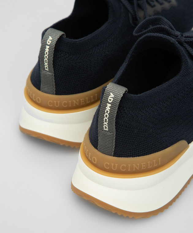 Brunello Cucinelli Темно-синие кроссовки MZUWLBO253 изображение 5