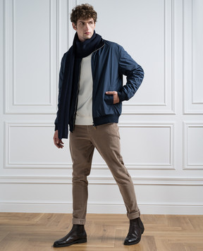 Cashmere&Whiskey Синя двостороння куртказ вовни та кашеміру GM003SC1340437