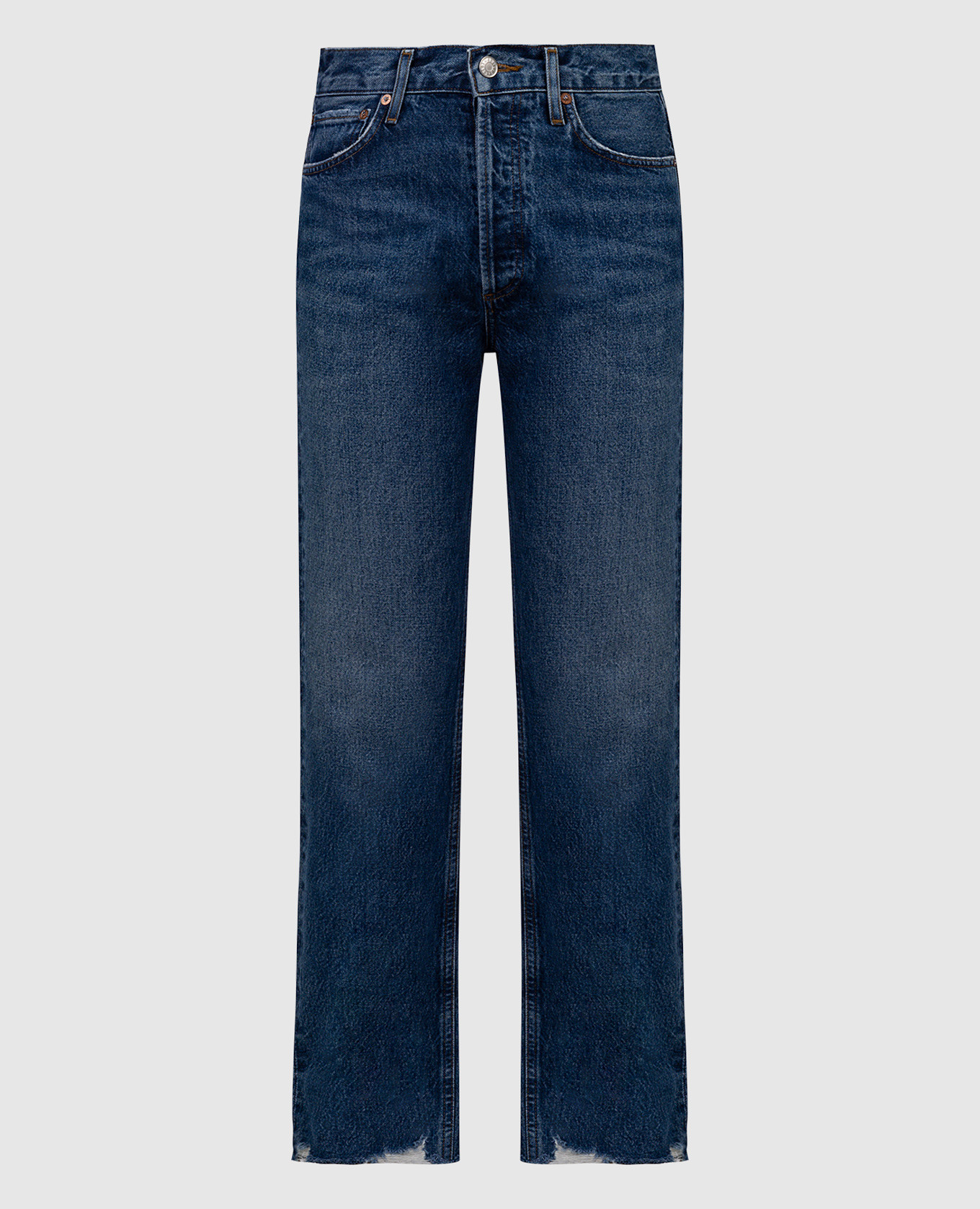 

Синие джинсы 90' Pinch с эффектом потертости, Синий, Прямые джинсы