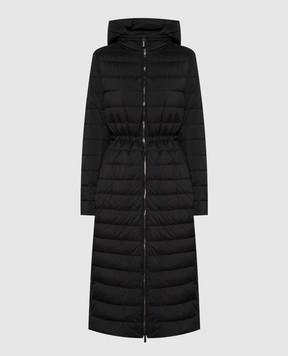 MooRER Черное стеганое пуховое пальто Alysin S3 ALYSINS3
