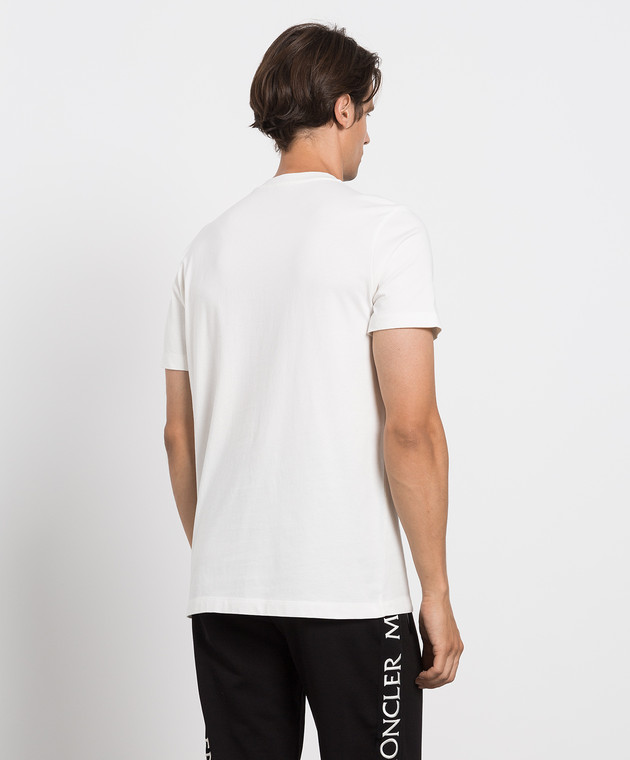 Moncler Белая футболка с контрастным логотипом 8C000078390T изображение 4