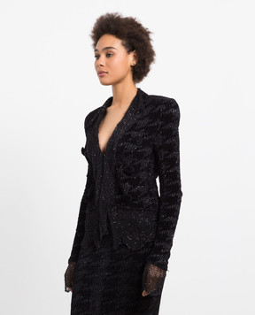 Balmain Черный кардиган с пайетками YF1SK052KC19