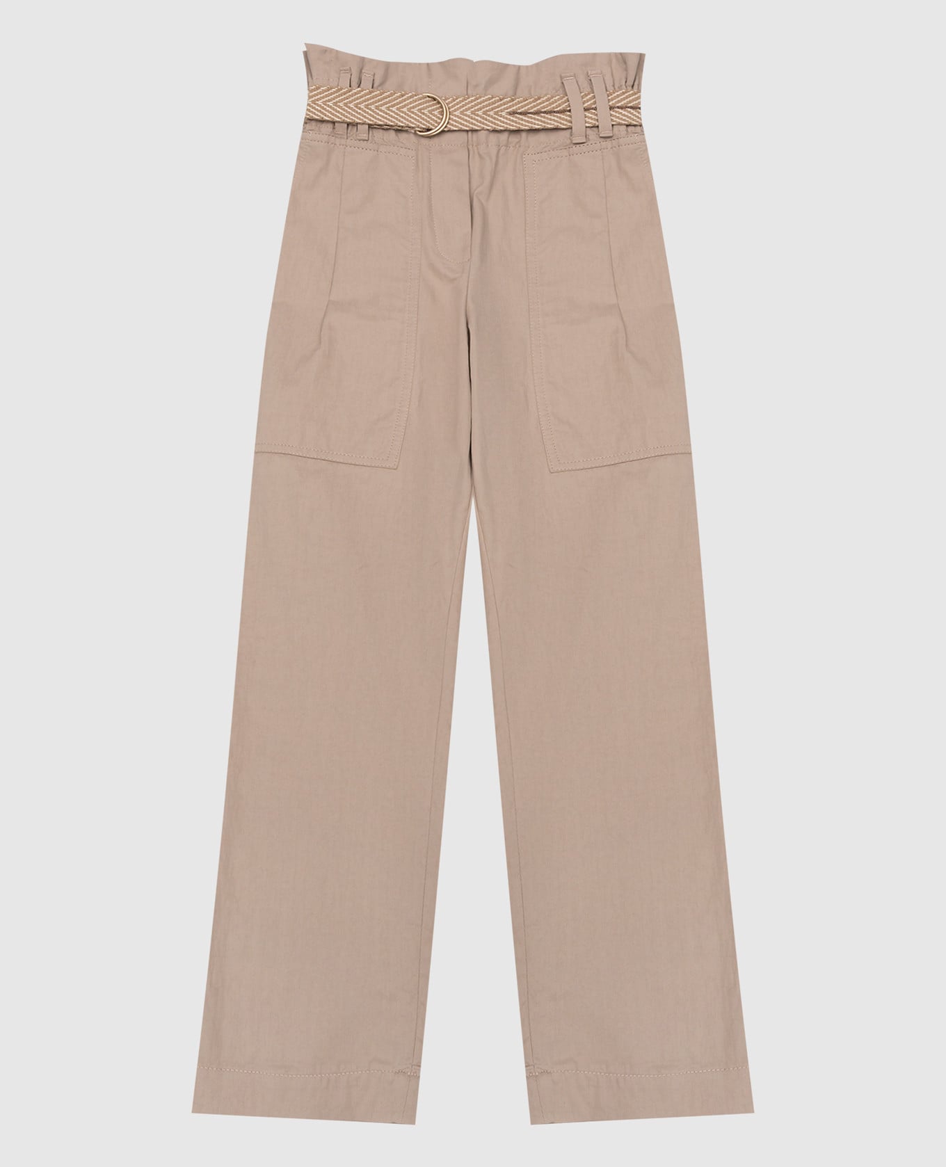 

Детские коричневые брюки с цепочкой мониль, Коричневый, Повседневные брюки casual