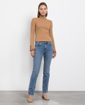 Etro Коричневый гольф из шерсти в рубчик D115499242