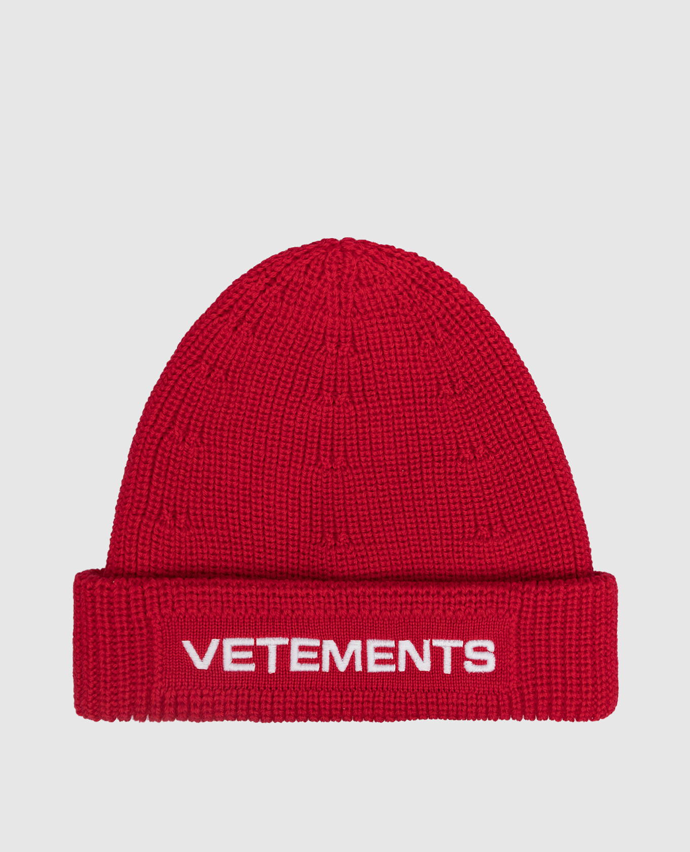 

Красная шапка из шерсти с вышивкой логотипа, Красный, Шапки