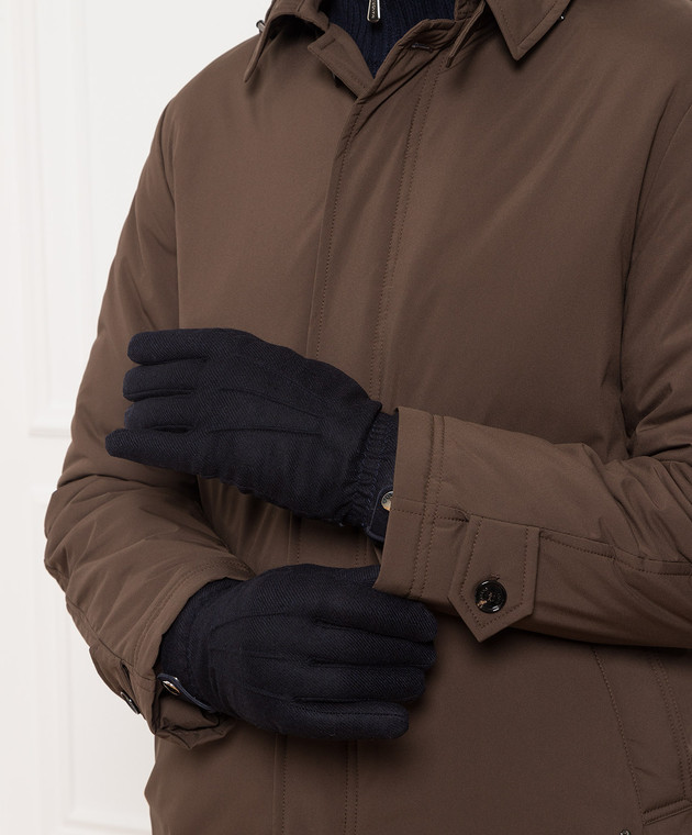 Enrico Mandelli Темно-сині рукавички з вовни та кашеміру LESINA3813 зображення 2