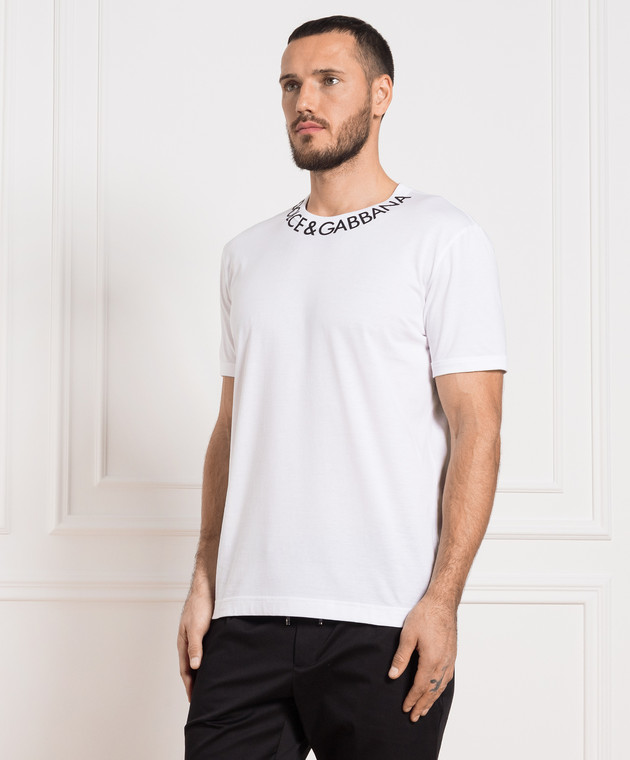 Dolce&Gabbana Біла футболка з фактурним логотипом G8PL1TFU7EQ зображення 3