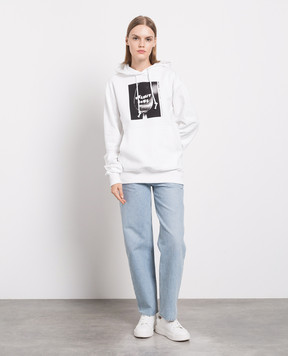 Helmut Lang Біле худі з принтом N05HM519