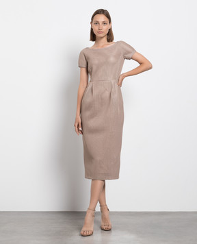 Max Mara Бежева сукня футляр з перфорацією BARBIAN