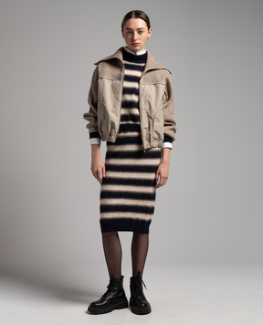 Brunello Cucinelli Синий свитер в полоску MBP138204