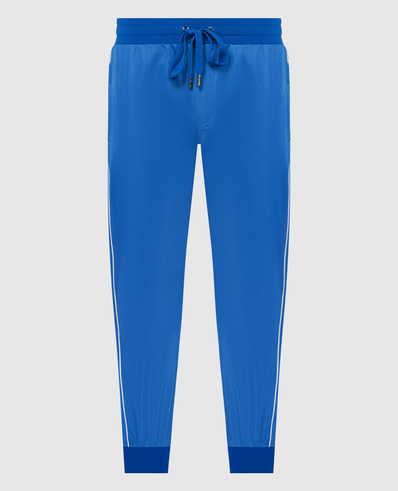 Blue joggers with logo patch