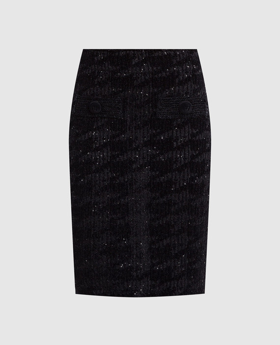 Black pencil skirt with sequins