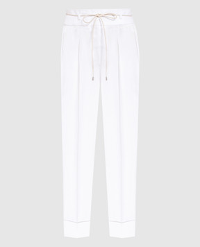 Peserico Білі штани із льону P04166A02612
