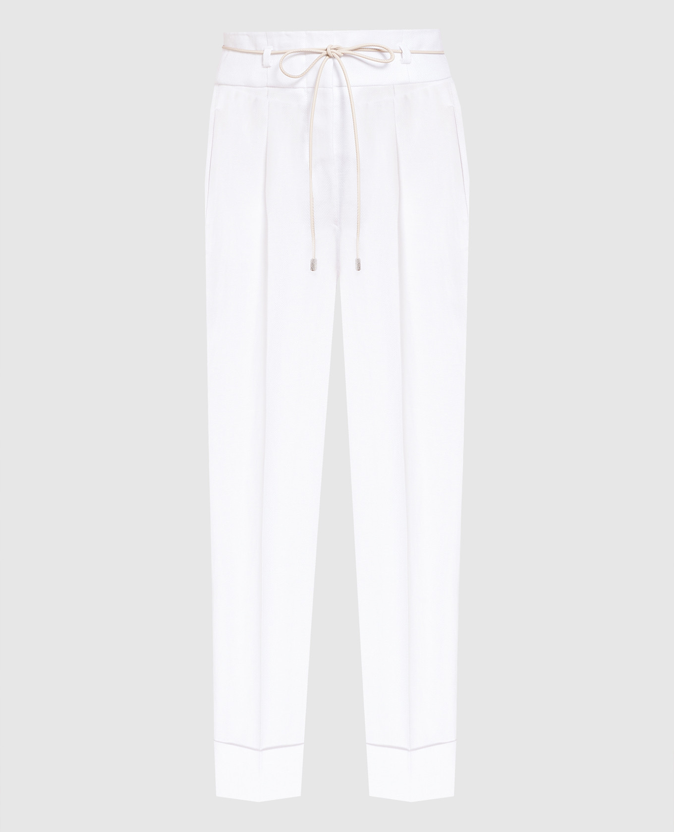 White linen pants