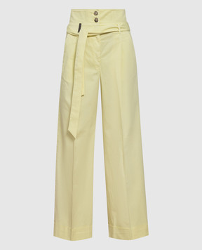 Peserico Желтые брюки с отворотами P04556T30A02477