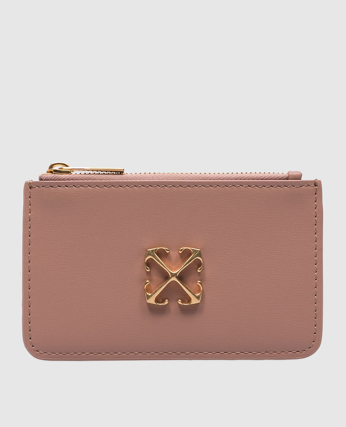 

Бежевый кожаный картхолдер Jitney с логотипом, Портмоне