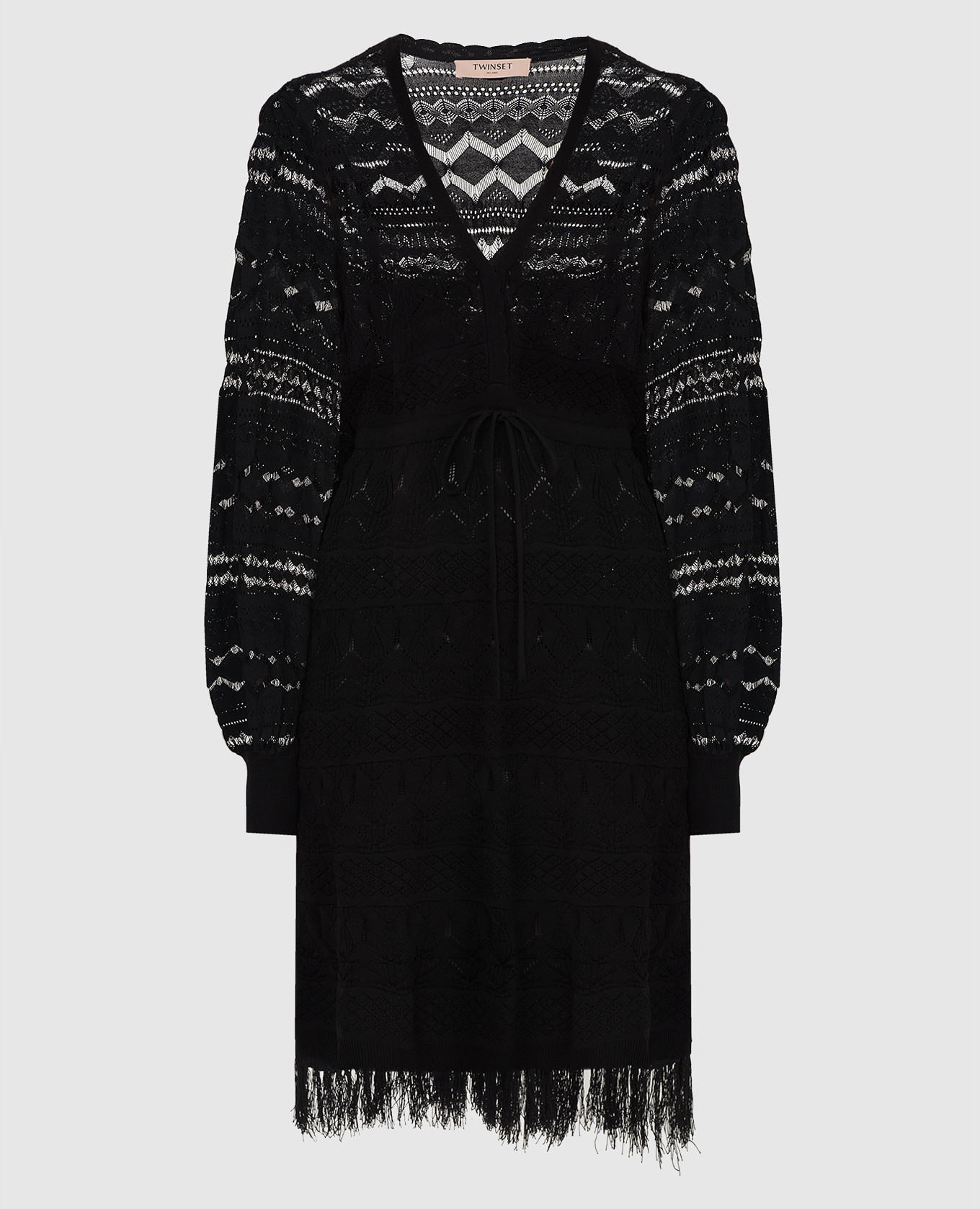 

Черная туника в ажурный узор, Черный, Пляжные туники