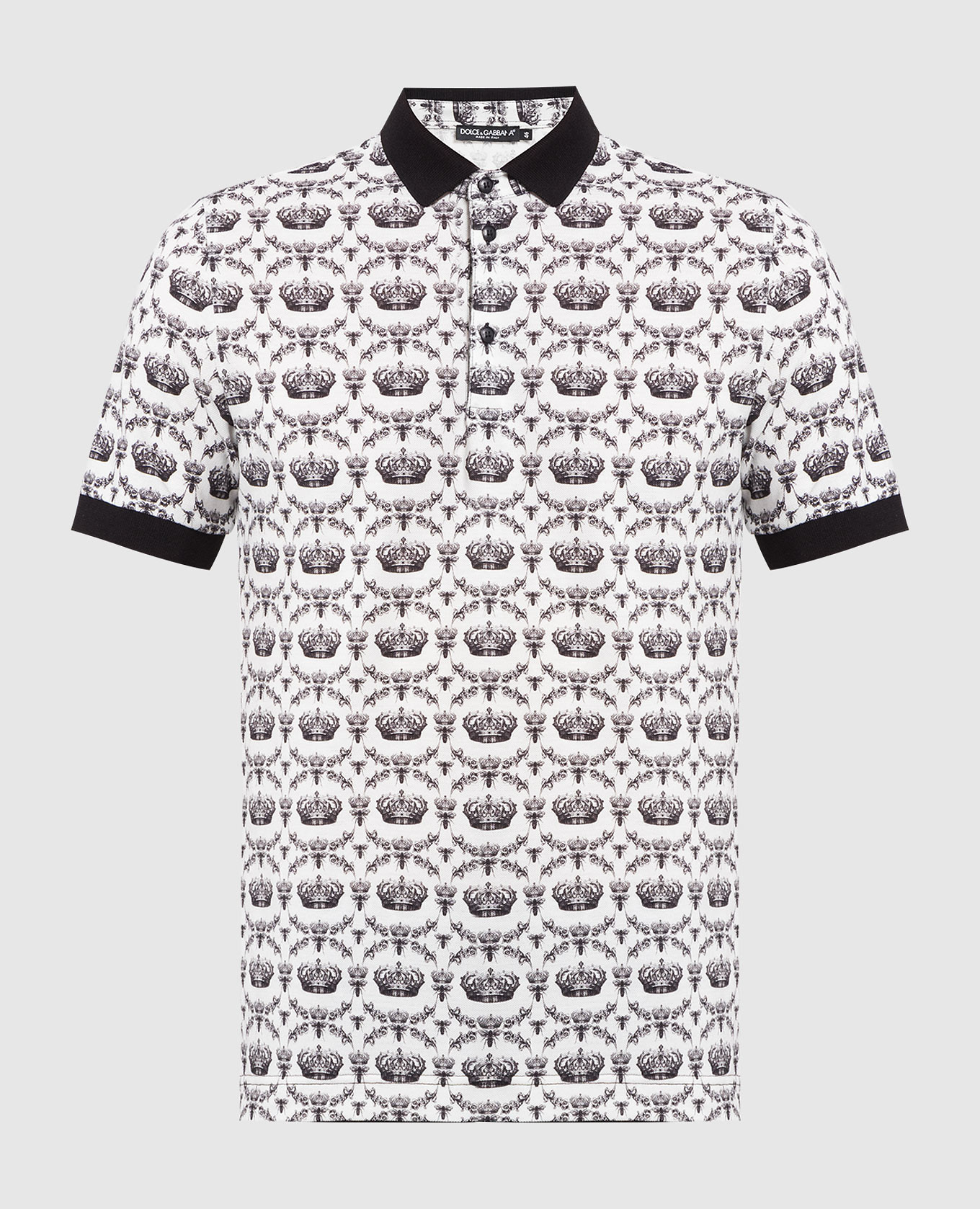 White polo shirt with a print