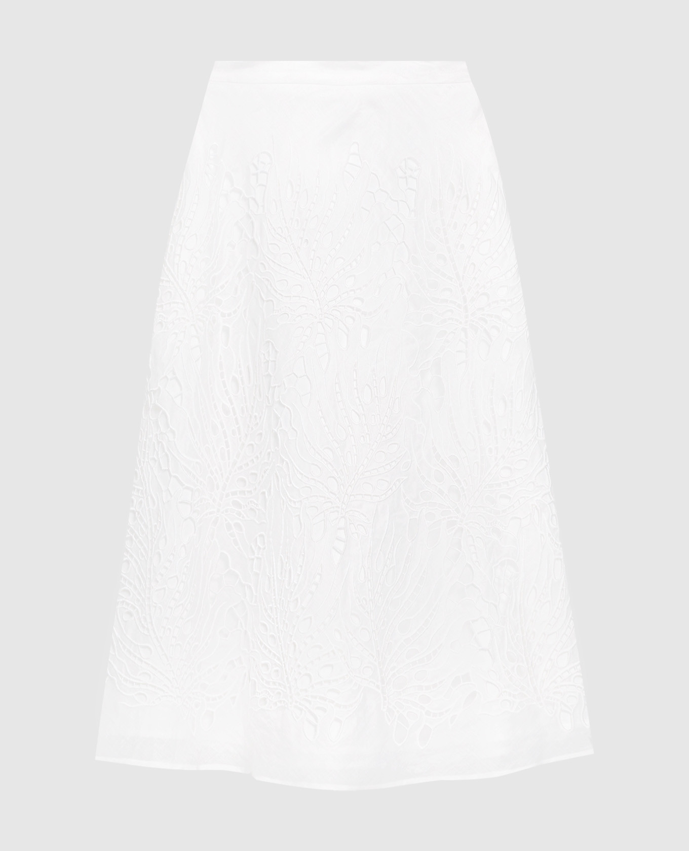 Felix white embroidered A-line skirt