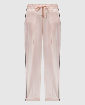 Kiton Розовые брюки с контрастным кантом D52122K04S46