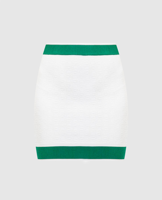 White logo mini skirt