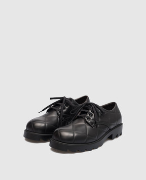 Bottega Veneta Черный кожаный дерби в геометрический узор 709000V02X0