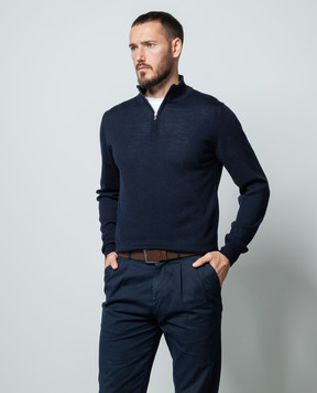 Cashmere&Whiskey Синій джемпер з вовни мериноса 77397