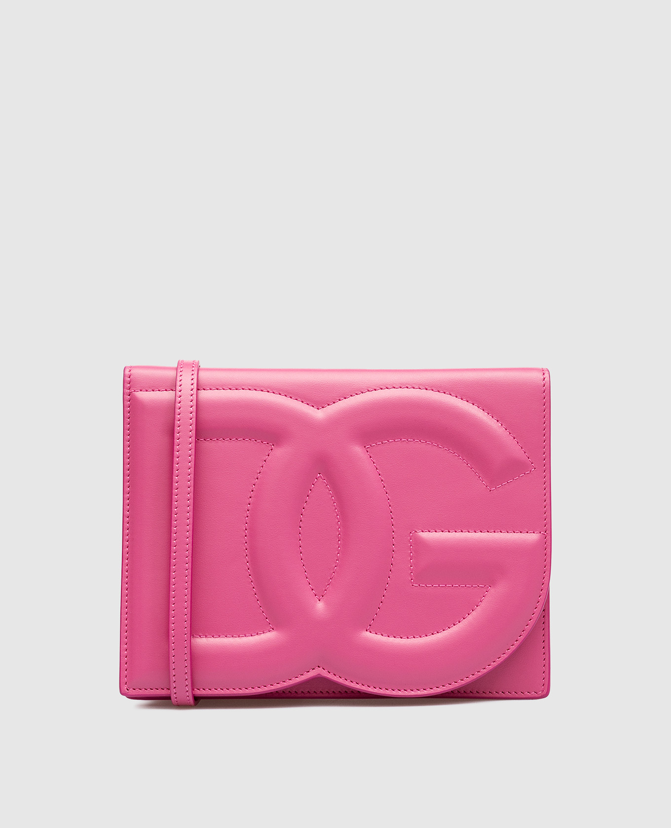

Розовая кожаная сумка-мессенджер DG Logo Bag, Розовый, Сумки-мессенджеры