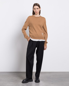 Maison Margiela Коричневый джемпер из шерсти SI1HA0005S17784