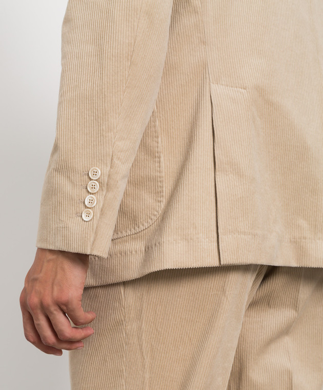 Brunello Cucinelli Бежевый костюм в рубчик MQ437LBNH изображение 5