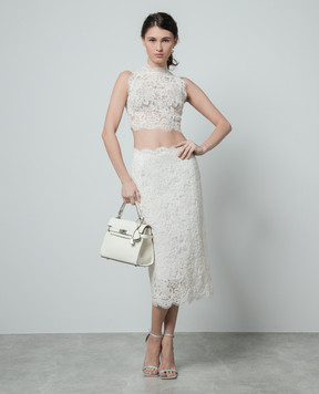 Ermanno Scervino Белый топ с кружевами D442L300EHL