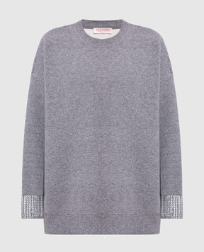 Valentino Сірий светр з кристалами 3B3KC47Y83B