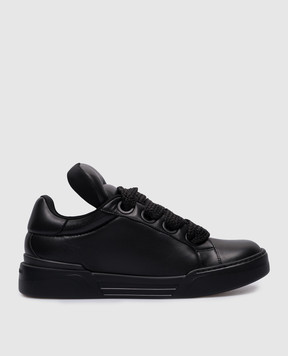Dolce&Gabbana Черные кожаные кроссовки Mega Skate CS2223AP555
