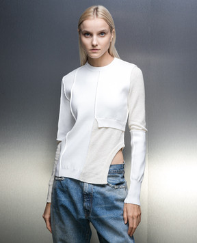 Maison Margiela MM6 Білий джемпер з ефектом вивороту S52HL0012S18283