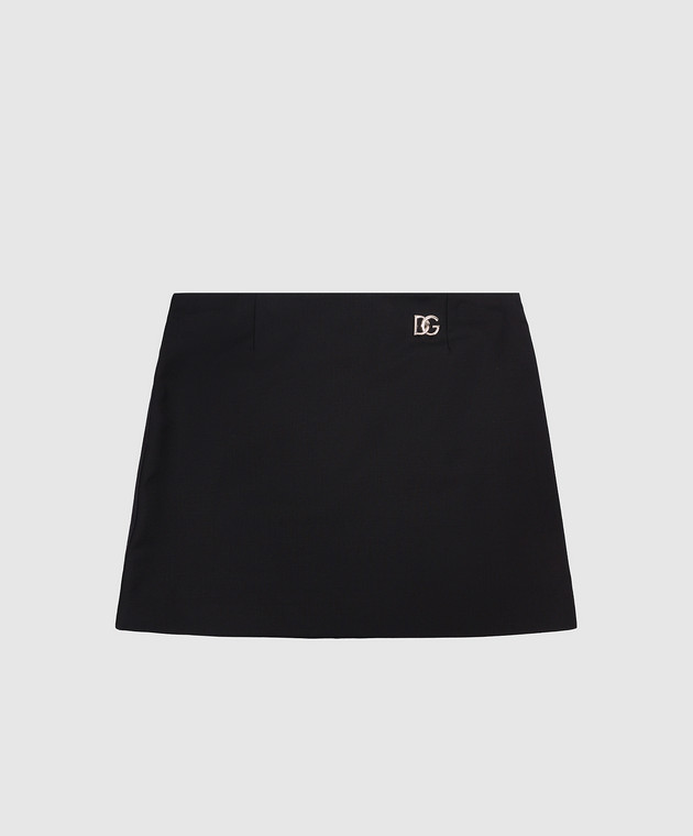 Dolce&Gabbana Children's black skirt with metal logo L54I82G7K5G6