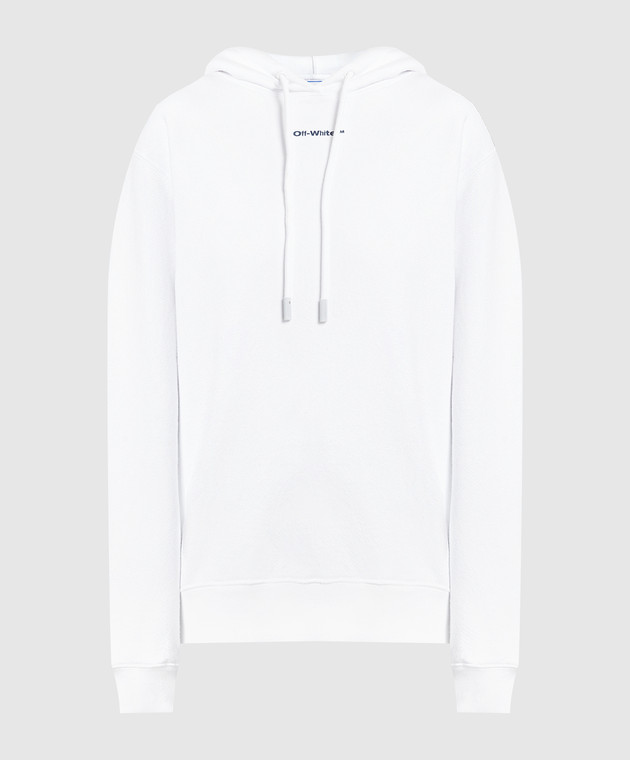 White hoodie with contrast logo 