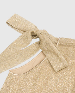 Oseree Дитяча бежева сукня Osemini Lumiere Dress з люрексом LSS238GLUREX