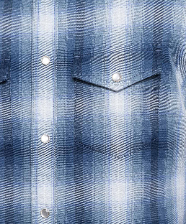 Tom Ford Blue checked shirt HDS001FMC008S23 image 5