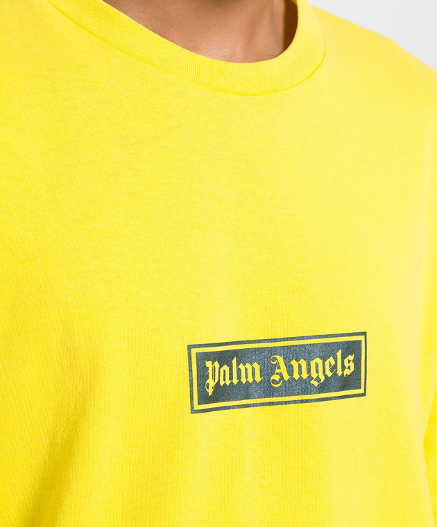Palm Angels Жовта футболка з логотипом принт PMAA065F22JER001 зображення 5