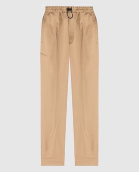 Moncler Коричневые брюки с логотипом 2A0001657448