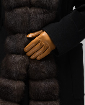 Sermoneta Gloves Коричневые кожаные перчатки SG304