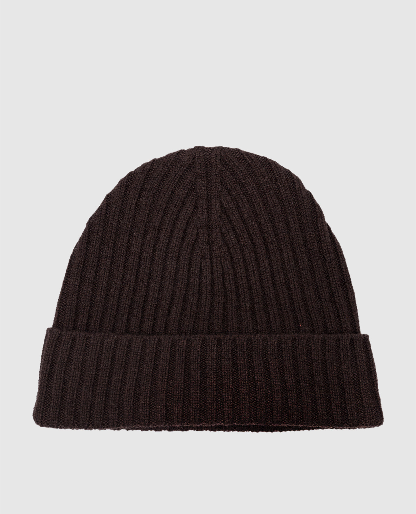 Brown cap made of wool and cashmere
